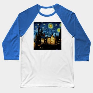 Starry Night Wizarding School Van Gogh Baseball T-Shirt